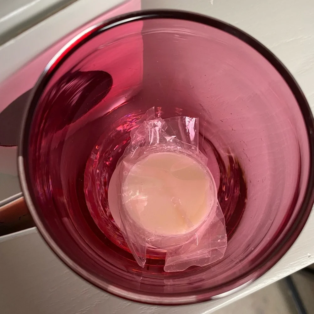 Glassybaby votive candle holder Pink cranberry True Love new in Gift Box - Picture 6 of 9